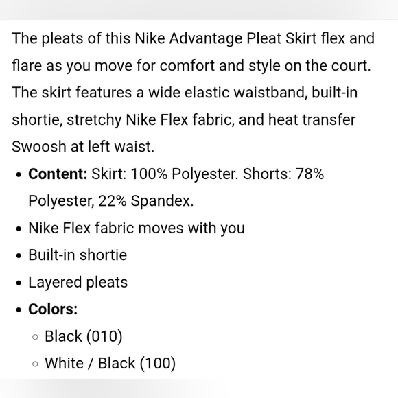 Nike Women's Black Pleated Skirt - Picture 8 of 9